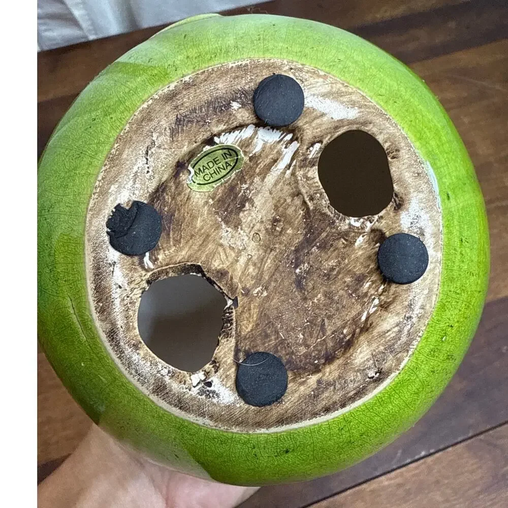 Ceramic Green Decorative Pumpkin Gourd Fall Halloween Home Décor Table Display